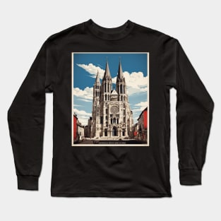 Cathedrale Notre Dame France Tourism Vintage Poster Long Sleeve T-Shirt